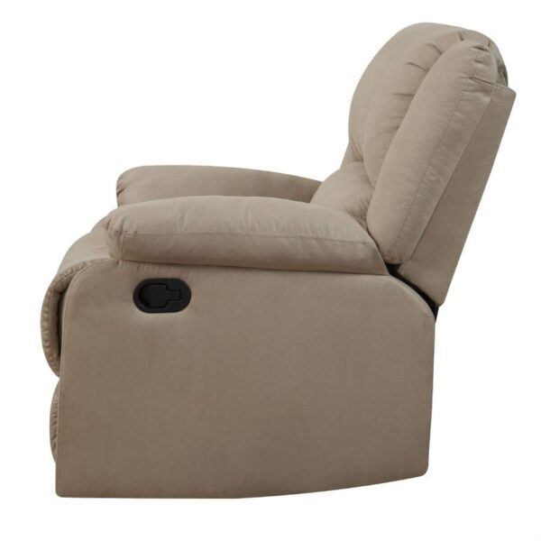 Beige Microfiber Upholstered Recliner Chair - Image 5
