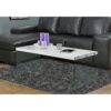 White Modern Rectangular Coffee Table with Tempered Glass Legs - Image 3