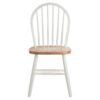 Set of 2 - Classic Wood Dining Chairs in Natural & White - Image 2