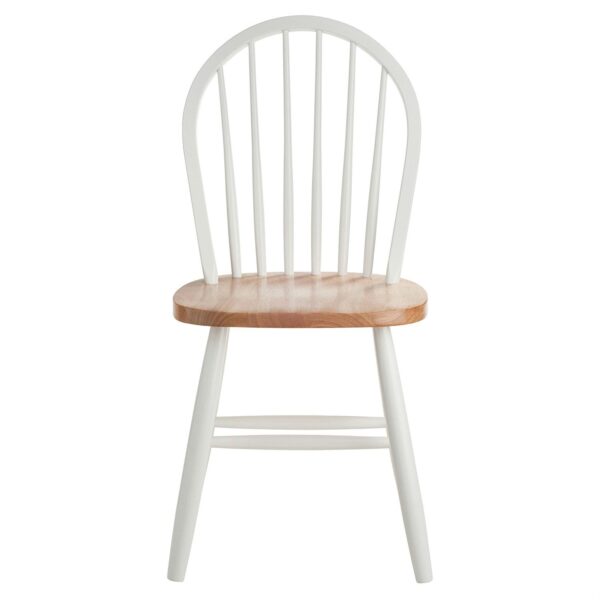 Set of 2 - Classic Wood Dining Chairs in Natural & White - Image 2