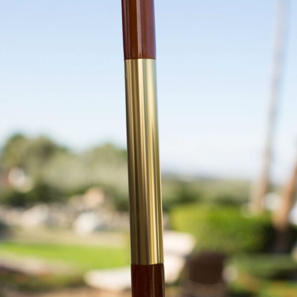 Commercial Grade 9-Ft Wood Market Umbrella with Burgundy Red Sunbrella Canopy - Image 3