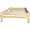 Twin Unfinished Solid Wood Platform Bed Frame with Casters Wheels - Image 4