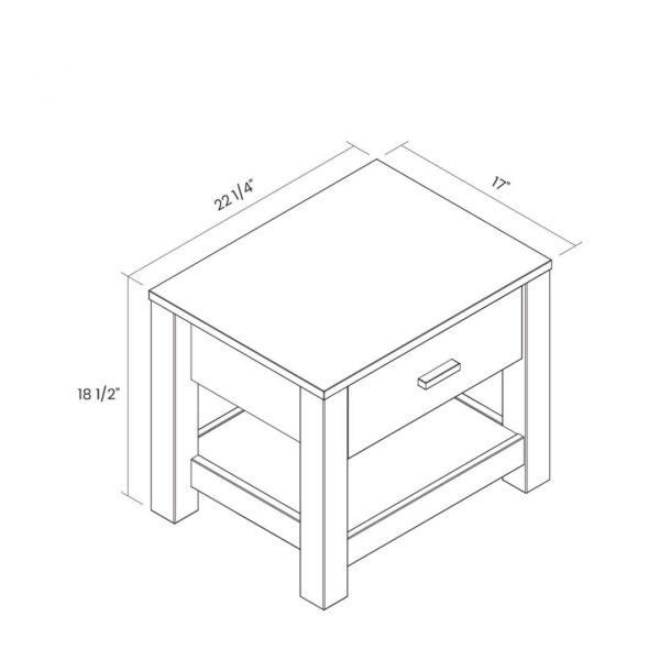 FarmHouse Traditional Rustic Pine 1 Drawer Nightstand - Image 3