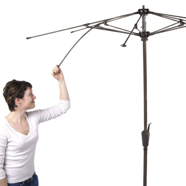 7.5-Ft Patio Umbrella for Outdoor Garden with Tilt Navy Shade and Champagne Pole - Image 2