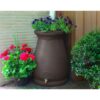 Brown Oak 65 Gallon Plastic Urn Rain Barrel with Planter Top - Image 2
