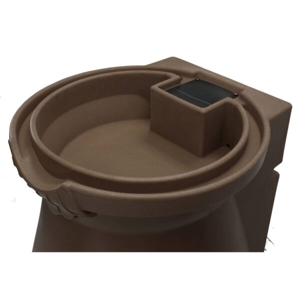 Brown Oak 65 Gallon Plastic Urn Rain Barrel with Planter Top - Image 3