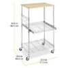Sturdy Metal Kitchen Microwave Cart with Adjustable Shelves and Locking Wheels - Image 4