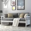 Twin size 2-in-1 Wood Daybed Frame Sofa Bed in White Finish - Image 3