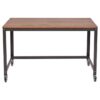 Industrial Modern Steel Frame Wood Top Computer Desk with Locking Wheels - Image 3
