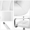 White Modern Faux Leather Mid-Back Swivel Office Chair with Armrests and Wheels - Image 4
