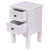 White Wooden 2-Drawer Accent End Table Nightstand - Image 2
