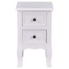 White Wooden 2-Drawer Accent End Table Nightstand - Image 3