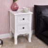White Wooden 2-Drawer Accent End Table Nightstand - Image 5