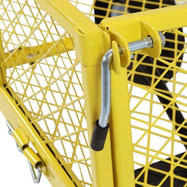 Heavy Duty Yellow Wheelbarrow Steel Log Garden Cart - Image 4