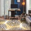 5' x 7' Grey Yellow Floral Woven Stain Resistant Polypropylene Area Rug - Image 4
