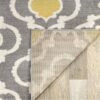 3'3" x 5' Grey Yellow Trellis Geometric Polypropylene Area Rug - Image 3
