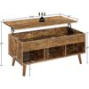 Mid-Century Lift-Top Coffee Table Sofa Laptop Desk in Rustic Brown Wood Finish - Image 4