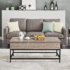 Modern Metal Wood Lift-Top Coffee Table Sofa Laptop Desk in Grey Wood Finish - Image 3