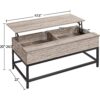 Modern Metal Wood Lift-Top Coffee Table Sofa Laptop Desk in Grey Wood Finish - Image 4