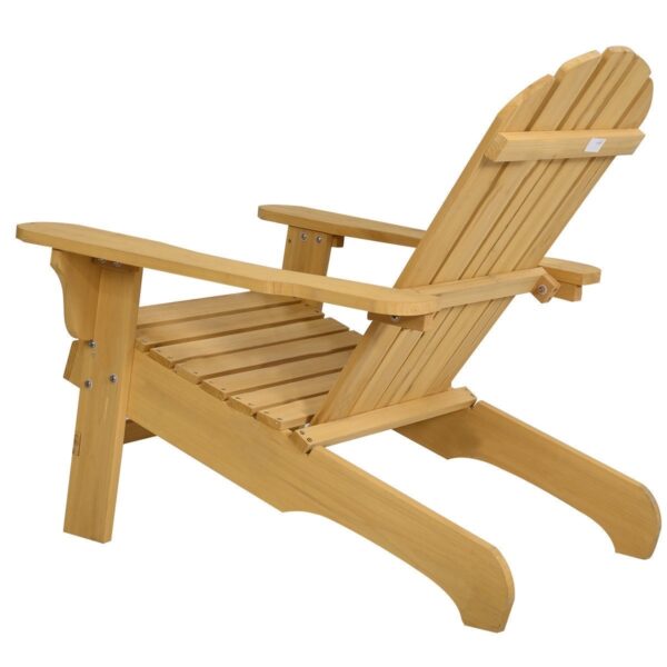 Yellow Wood Adirondack Chair for Patio Garden Outdoor - Image 3