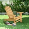 Yellow Wood Adirondack Chair for Patio Garden Outdoor - Image 4