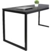 Black Metal Frame Wood Top Modern Home Office Laptop Computer Desk Writing Table - Image 3
