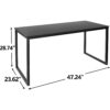 Black Metal Frame Wood Top Modern Home Office Laptop Computer Desk Writing Table - Image 5