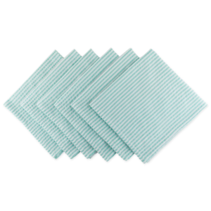 Aqua Seersucker  Napkin Set/6