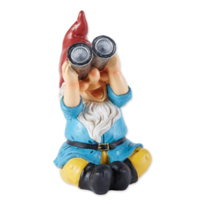 Solar Binoculars Gnome Garden Figurine