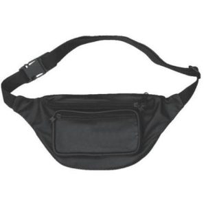 Black Leather Fanny Bag