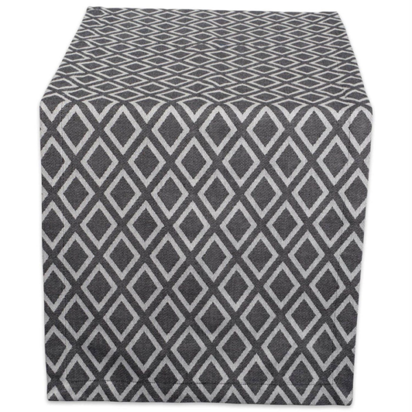 Black & White Diamond Table Runner 14X72