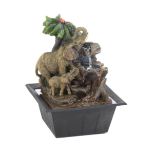 ELEPHANT FAMILY TABLETOP FOUNTAIN