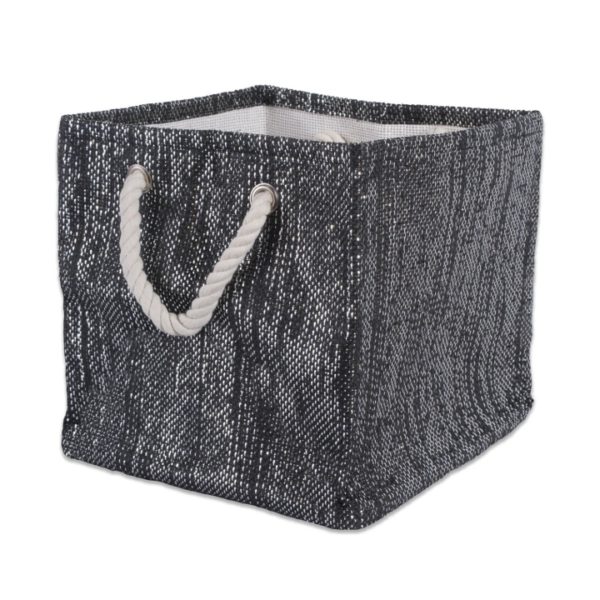 Paper Bin Lurex Black/Silver Square 11X11X11