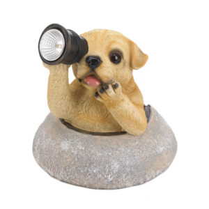 PUPPY WITH TELESCOPE SOLAR LIGHT