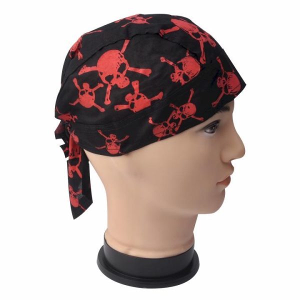 Red Skull and Cross Bones Skull Cap
