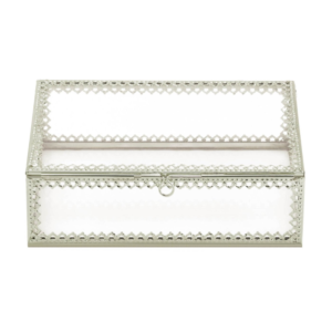 SILVER TRIM GLASS BOX