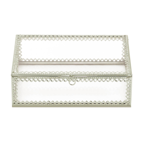 SILVER TRIM GLASS BOX