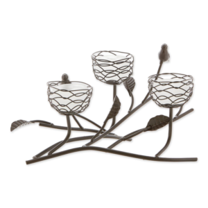 TRIPLE TEALIGHT BIRDIES CANDLEHOLDER