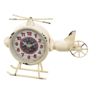 WHITE HELICOPTER DESK CLOCK