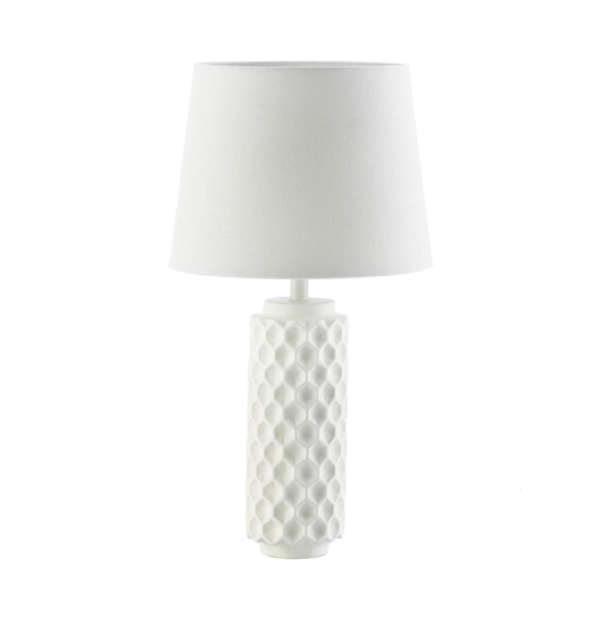 WHITE HONEYCOMB TABLE LAMP