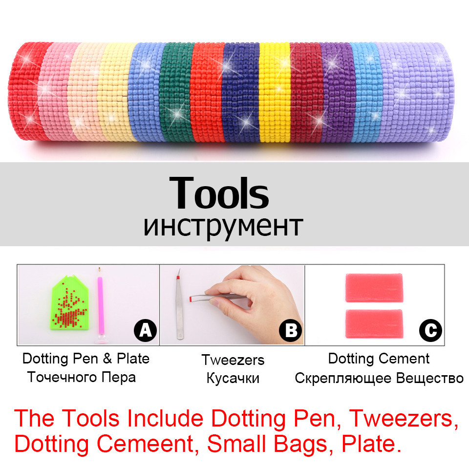 Homfun Full Square Round Diamond 5D Diy Diamond Painting Cartoon Home Garden Embroidery Cross Stitch - Image 4