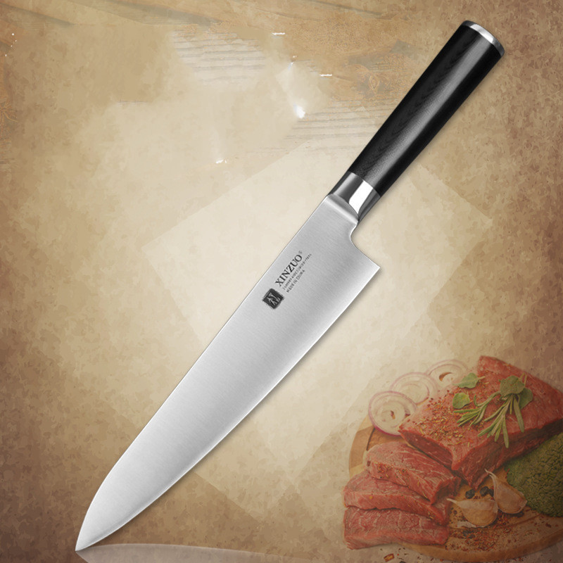 440C Composite Steel Butcher Knife Japanese Style Sashimi Salmon Knife - Image 4