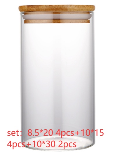 Kitchen Jar For Food Storage Round High Borosilicate Food Glass Jars with Bamboo Lid - Image 7
