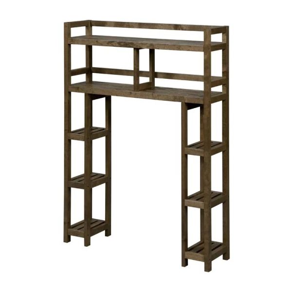 Solid Wood Over the Toilet Bathroom Storage Unit in Medium Brown Finish - Image 2