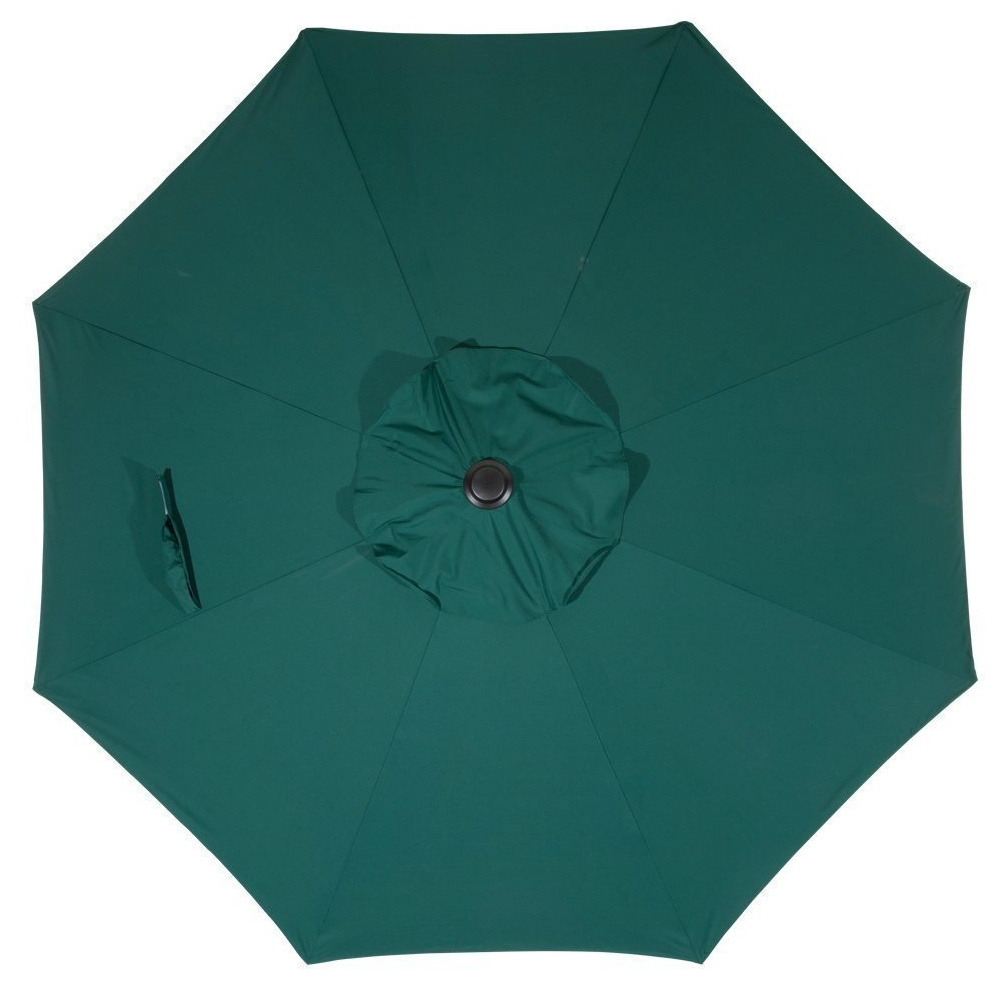 9 Foot Outdoor Patio Umbrella with Push Button Tilt and Crank Dark Green - Image 2