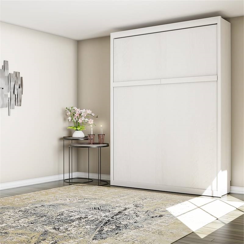 Queen size Murphy Bed Wallbed in Ivory Oak Wood Finish - Image 3