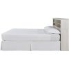 Queen size Farmhouse Storage Headboard in Rustic White Wood Finish - Image 4