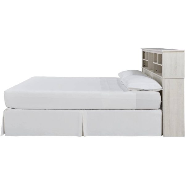 Queen size Farmhouse Storage Headboard in Rustic White Wood Finish - Image 4