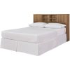 Queen size Farmhouse Storage Headboard in Rustic Light Brown Wood Finish - Image 2