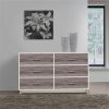 Modern 6-Drawer Dresser in Rustic White Brown Wood Finish - Image 2